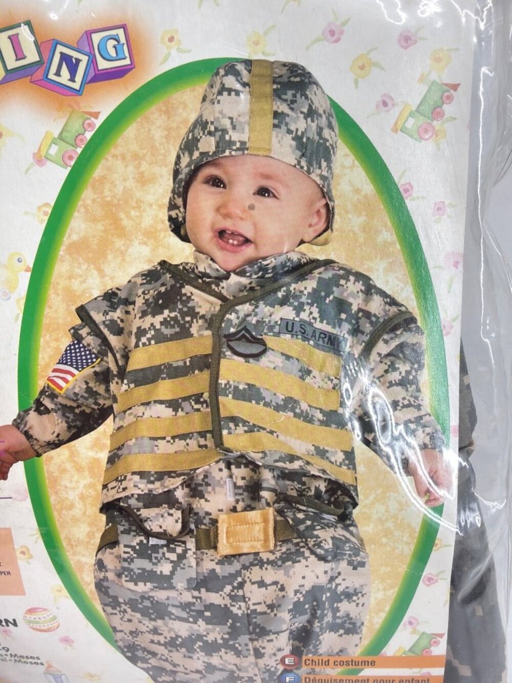 Rubies Baby Soldier Costume Baby Bunting Army Cosplay Set Sz Newborn 0-9 Months